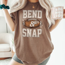 Medium Espresso Bend And Snap Football Graphic Tee, Game Day Shirt, Cute Football Shirt, Football Mama Tee, Comfort Colors