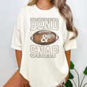Small Ivory Bend And Snap Football Graphic Tee, Game Day Shirt, Cute Football Shirt, Football Mama Tee, Comfort Colors