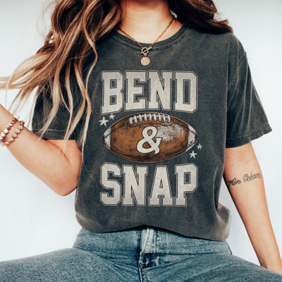 Bend And Snap Football Graphic Tee, Game Day Shirt, Cute Football Shirt, Football Mama Tee, Comfort Colors