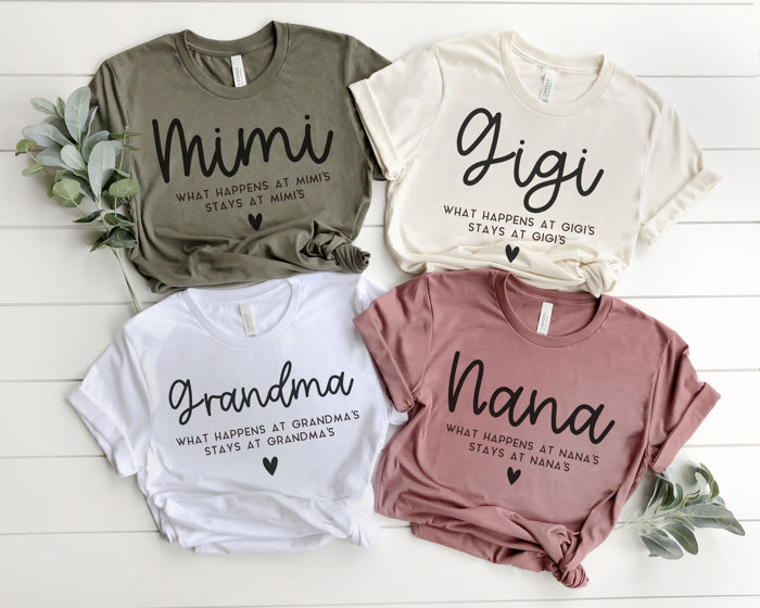 What Happens At Grandma's Graphic Tee, Mother's Day Graphic Tee, Funny Grandma Shirt, Mimi Shirt, Gigi Tee, Mamaw Tee, Grammy Shirt