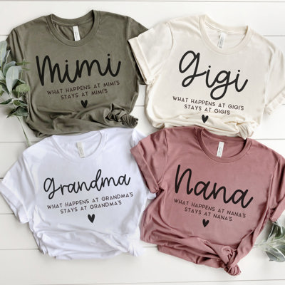 What Happens At Grandma's Graphic Tee, Mother's Day Graphic Tee, Funny Grandma Shirt, Mimi Shirt, Gigi Tee, Mamaw Tee, Grammy Shirt