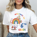 Welcome Rainbow Grades Graphic Tee, Cute Teacher Tee, Teacher Grade Shirt, Back to School Tee, Comfort Colors
