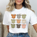 Large White Autumn Mouse Pumpkins Graphic Tee, Vacation Shirt, Theme Park Mouse Shirt, Boo Bash Tee, Fall Graphic Tee