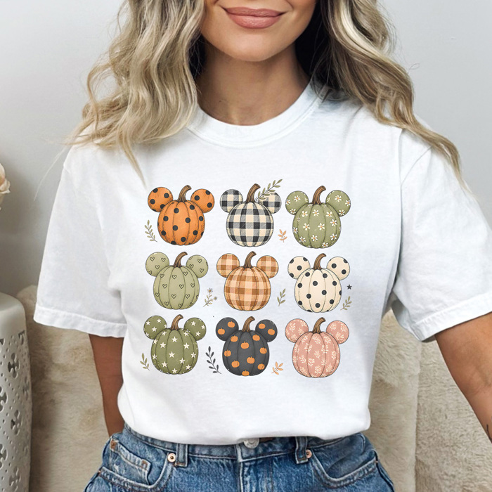 Autumn Mouse Pumpkins Graphic Tee, Vacation Shirt, Theme Park Mouse Shirt, Boo Bash Tee, Fall Graphic Tee