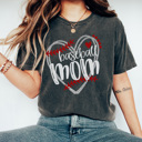 Medium Pepper Baseball Mom Faux Sparkle Graphic Tee, Baseball Mom Shirt, Game Day Tee, Cute Baseball Mom, Comfort Colors