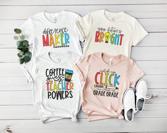 Bright Teacher Day Graphic Tee, Teacher Shirt, Back to School Shirt, First Day of School Tee