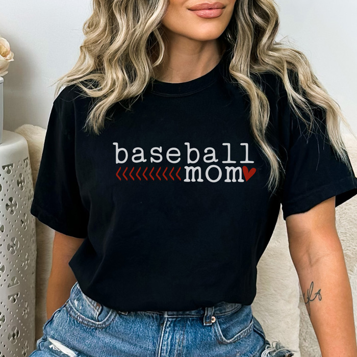 Baseball Mom Heart Graphic Tee, Baseball Mom Shirt, Baseball Season, Baseball Mama