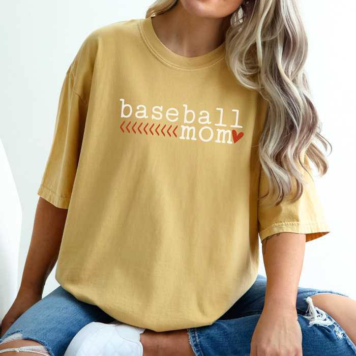 Baseball Mom Heart Graphic Tee, Baseball Mom Shirt, Baseball Season, Baseball Mama