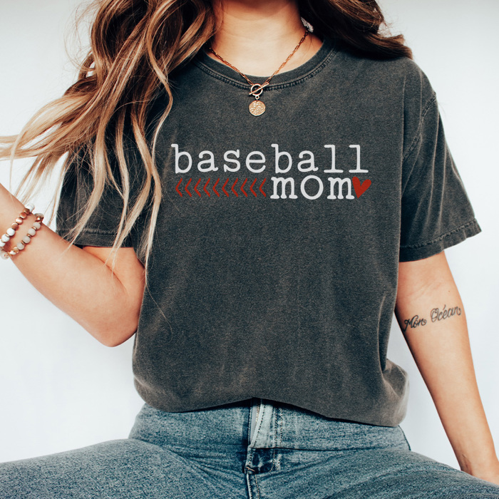 Baseball Mom Heart Graphic Tee, Baseball Mom Shirt, Baseball Season, Baseball Mama