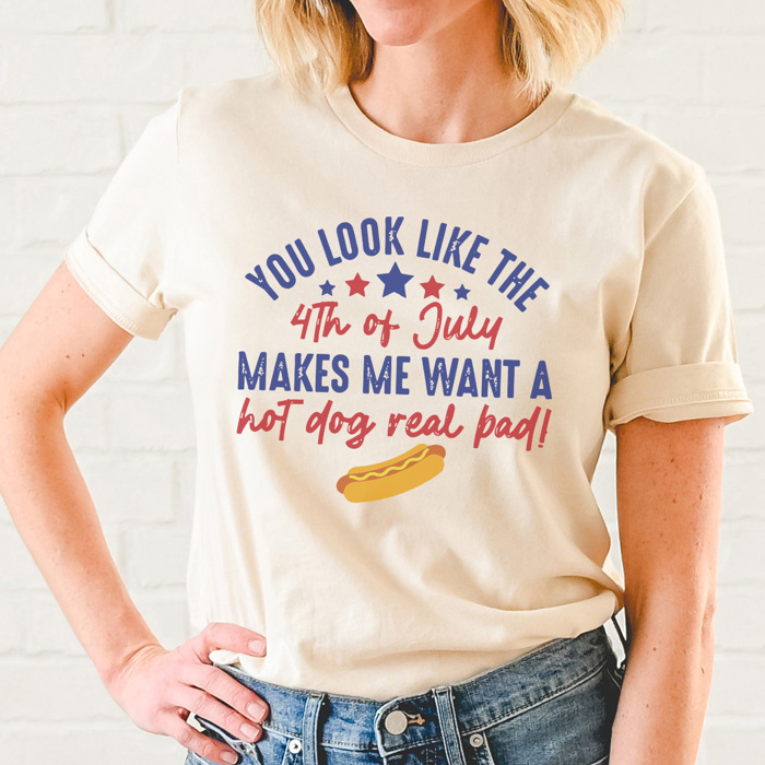 Fourth of July Hot Dog Graphic Tee, 4th of July Shirt, Movie Shirt, Fourth of July Tshirt