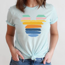 XXL Ice Blue Colorful Mouse Graphic Tee, Theme Park Shirt, Boy Mouse Shirt, Family Vacation Tee
