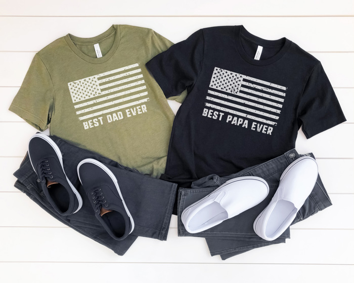Father's Day Flag Graphic Tee, Best Dad Shirt, Best Papa Shirt, Father's Day Gift, Dad Tee