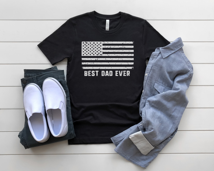 Father's Day Flag Graphic Tee, Best Dad Shirt, Best Papa Shirt, Father's Day Gift, Dad Tee