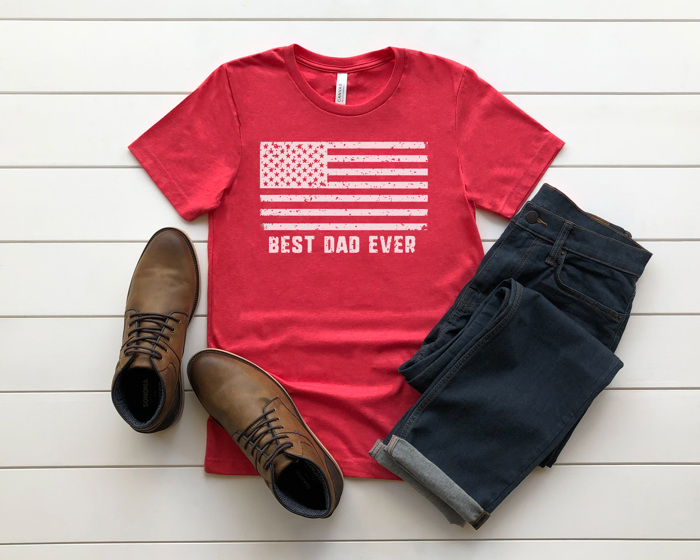 Father's Day Flag Graphic Tee, Best Dad Shirt, Best Papa Shirt, Father's Day Gift, Dad Tee