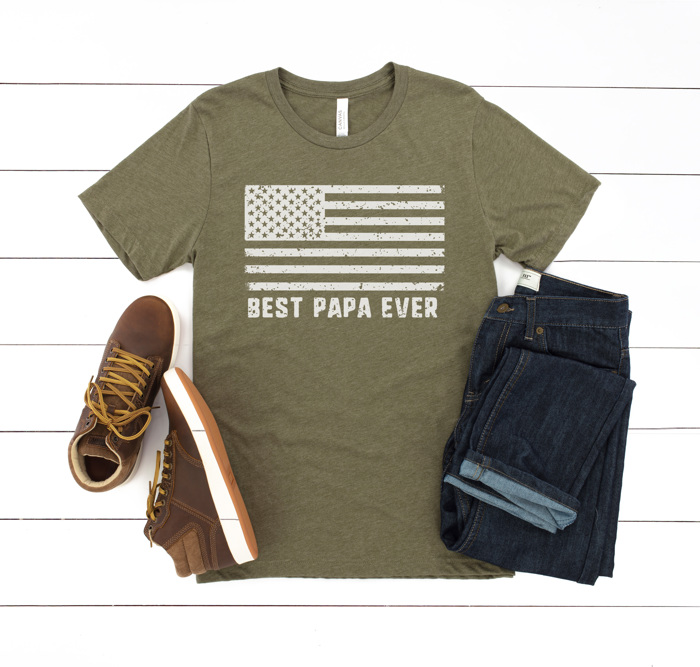 Father's Day Flag Graphic Tee, Best Dad Shirt, Best Papa Shirt, Father's Day Gift, Dad Tee