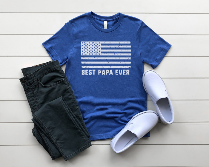 Father's Day Flag Graphic Tee, Best Dad Shirt, Best Papa Shirt, Father's Day Gift, Dad Tee