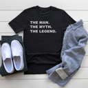 XL Black Man Myth Legend Graphic Tee, Father's Day Shirt, Gift for Dad