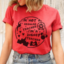 Large Heather Red Mouse Teacher Graphic Tee, Theme Park Graphic Tee,  Teacher Tee, Back to School Shirt, Teacher Vacation Shirt