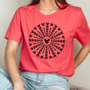 XL Heather Red Boy Mouse Infinity Basic Graphic Tee, Theme Park Shirt, Boy Mouse Shirt, Family Vacation Tee, Mouse Ears