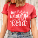  Oh What Fun It Is To Read Graphic Tee, Teacher Christmas Shirt, Librarian Shirt, Teacher Tee, Holiday Graphic Tee