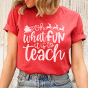  Oh What Fun It Is To Teach Graphic Tee, Teacher Christmas Shirt, Librarian Shirt, Teacher Tee, Holiday Graphic Tee