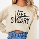 Large Sand True Story Graphic Sweatshirt, Nativity Sweatshirt, Christmas Graphic Sweatshirt, Jesus Sweatshirt, Religious Sweatshirt, Merry Christmas Sweatshirt