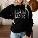 Large Black Merry Doodle Trees, Christmas Sweatshirt, Merry Sweatshirt, Cute Christmas, Distressed Christmas, Matching Christmas Pajamas, 