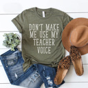 XXL Olive Teacher Voice Graphic Tee, Funny Teacher Graphic Tee, Back to School Shirt, Teacher Humor