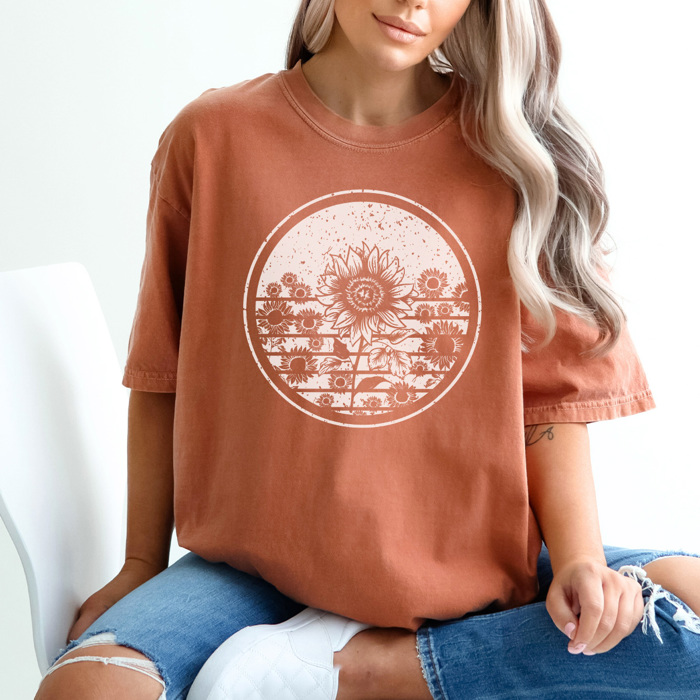 Boho Sunflower Graphic Tee, Boho Shirt, Summer Graphic Tee, Every Day Tshirt
