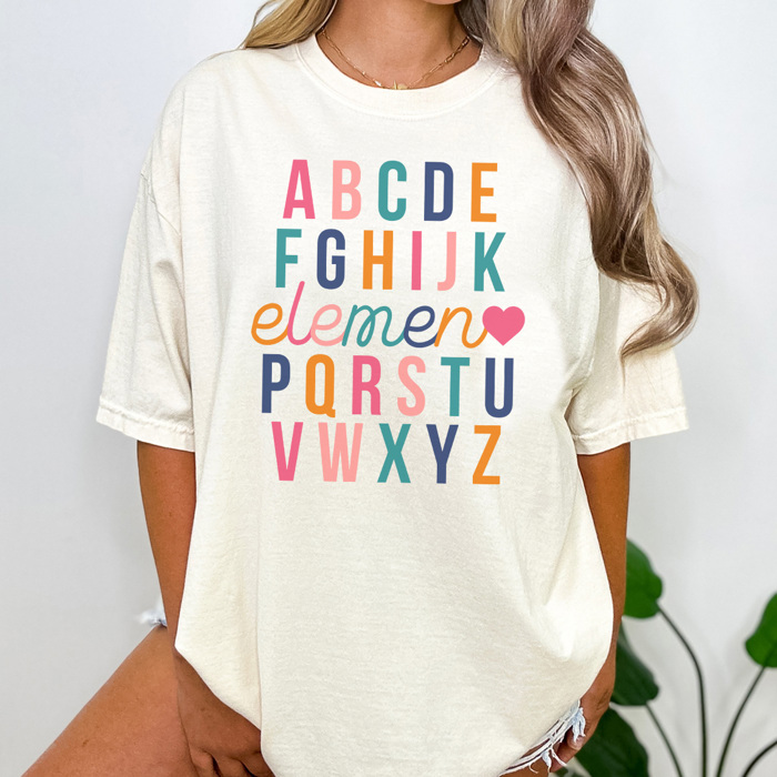 Elemeno Graphic Tee, Teacher Graphic Tee, First Day of School Shirt, ABC Tee, Preschool Teacher