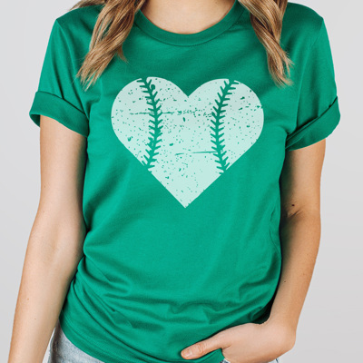 Baseball Heart Graphic Tee, Cute Baseball Shirt, Baseball Mom, Distressed Shirt