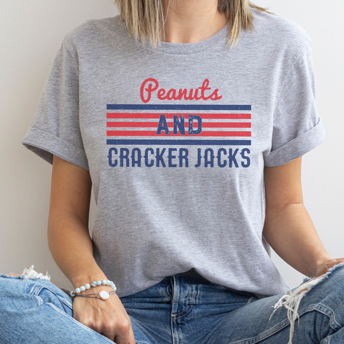 Peanuts and Cracker Jacks Graphic Tee, Baseball Graphic Tee, Baseball Mom Shirt, Game Day Tee