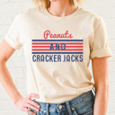 XL Cream Peanuts and Cracker Jacks Graphic Tee, Baseball Graphic Tee, Baseball Mom Shirt, Game Day Tee