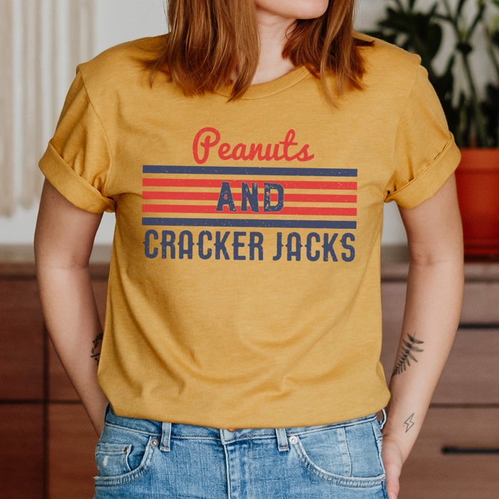 Peanuts and Cracker Jacks Graphic Tee, Baseball Graphic Tee, Baseball Mom Shirt, Game Day Tee