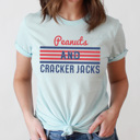Small Purist Blue Peanuts and Cracker Jacks Graphic Tee, Baseball Graphic Tee, Baseball Mom Shirt, Game Day Tee