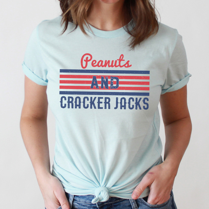 Peanuts and Cracker Jacks Graphic Tee, Baseball Graphic Tee, Baseball Mom Shirt, Game Day Tee