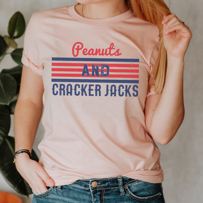 Peanuts and Cracker Jacks Graphic Tee, Baseball Graphic Tee, Baseball Mom Shirt, Game Day Tee