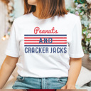 Small White Peanuts and Cracker Jacks Graphic Tee, Baseball Graphic Tee, Baseball Mom Shirt, Game Day Tee