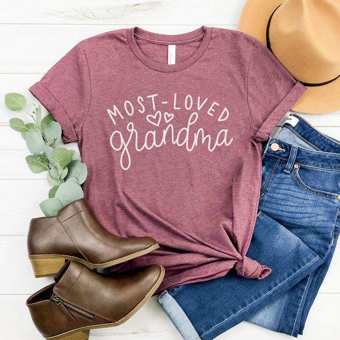 Most Loved Grandma Graphic Tee, Mother's Day Shirt, Gigi Tee, Nana Tee, Grammy Tee, Gigi Tee, Grandma Tee