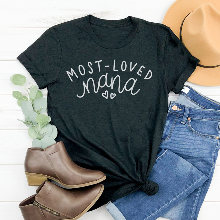 Most Loved Grandma Graphic Tee, Mother's Day Shirt, Gigi Tee, Nana Tee, Grammy Tee, Gigi Tee, Grandma Tee