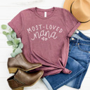 XL Plum-Nana Most Loved Grandma Graphic Tee, Mother's Day Shirt, Gigi Tee, Nana Tee, Grammy Tee, Gigi Tee, Grandma Tee