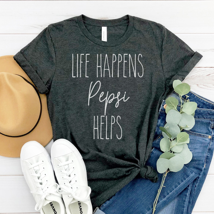 Life Happens Graphic Tee, Funny Graphic Tee, Dr Pepper Shirt, Diet Coke Dirt, Coffee Shirt