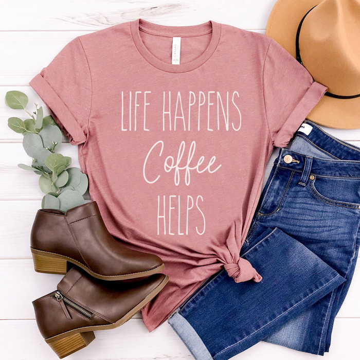 Life Happens Graphic Tee, Funny Graphic Tee, Dr Pepper Shirt, Diet Coke Dirt, Coffee Shirt