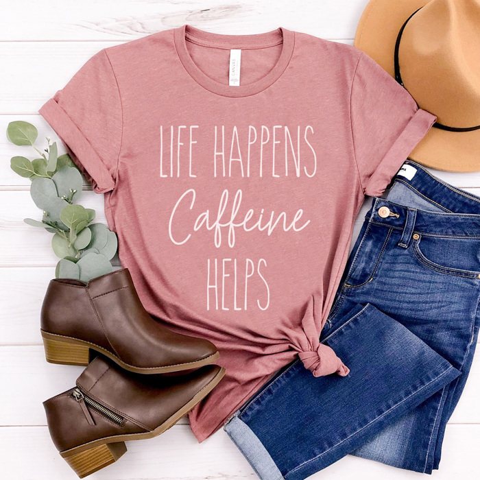 Life Happens Graphic Tee, Funny Graphic Tee, Dr Pepper Shirt, Diet Coke Dirt, Coffee Shirt