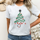 Large Ash Gray Christmas Nurse Graphic Tee, Christmas Medical Shirt, CNA shirt, Christmas Gift Tee, Stethoscope Tee