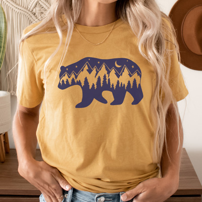Mountain Bear Graphic Tee, Camping Shirt, Outdoor Shirt, Summer Tshirt, Unisex Tee