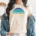 XXL Cream Retro Pines Graphic Tee, Camping Shirt, Outdoor Shirt, Summer Tshirt, Unisex Tee