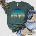 XXL Forest Retro Pines Graphic Tee, Camping Shirt, Outdoor Shirt, Summer Tshirt, Unisex Tee
