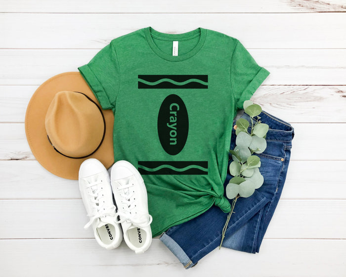 Crayon Costume Graphic Tee, Teacher Halloween Tee,Halloween Costume Shirt, Teacher Graphic Tee, Group Halloween Costume, 