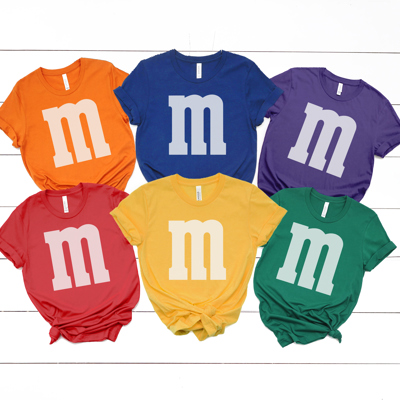 M&M Costume Graphic Tee, Halloween Costume Shirt, Candy Graphic Tee, Group Halloween Costume